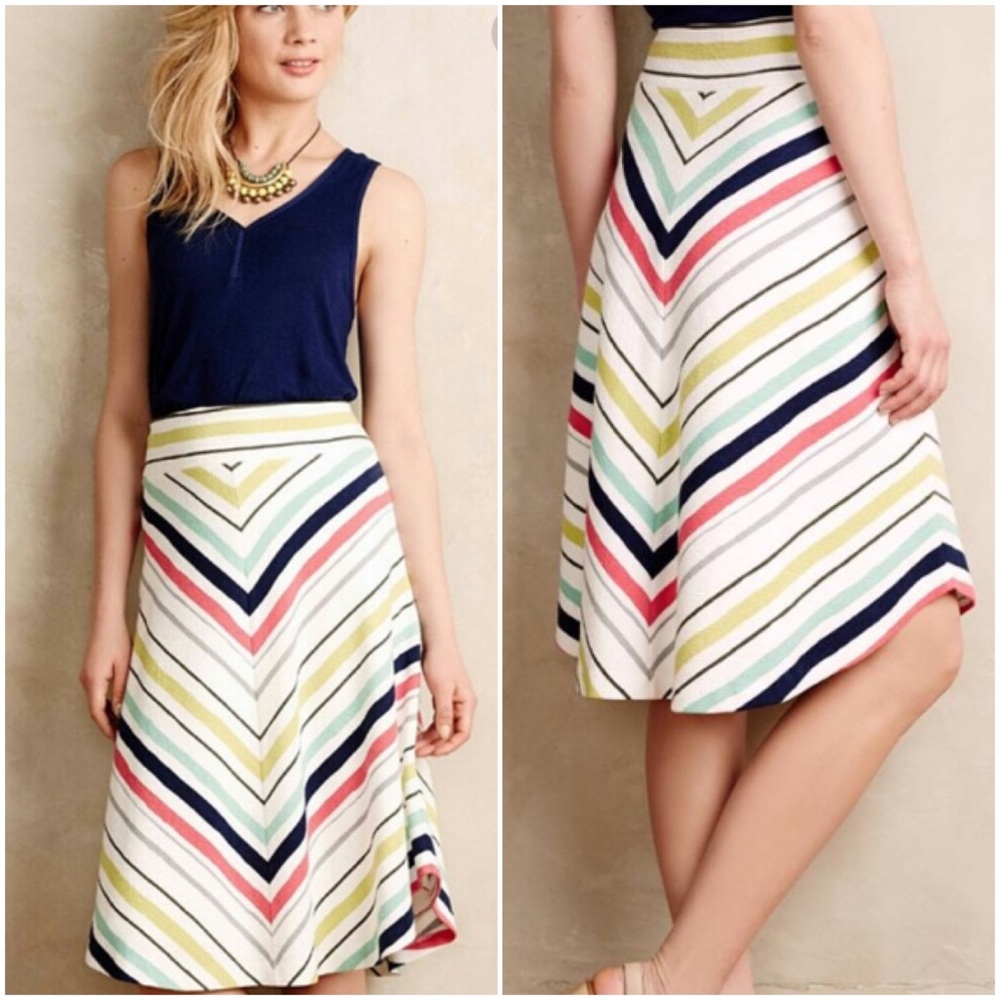 Maeve Rainbow Chevron Skirt - LAST CHANCE!